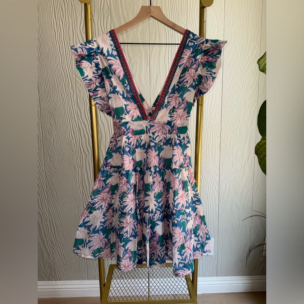 New Oliphant Cross Back Cayman Blue Mini Dress tuckernuck - Picture 4 of 7